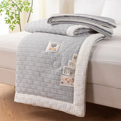 DecorBites™ Knitted Waffle Summer Quilt: Soft, Breathable, Cooling, Machine Washable, Thin & Skin-friendly