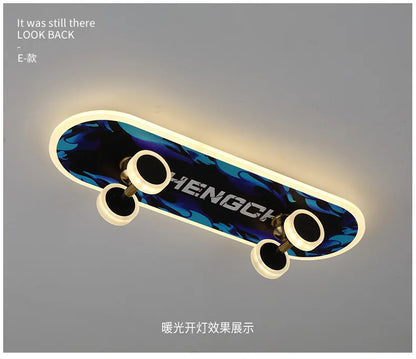 DecorBites™ Kids Skateboard LED Ceiling Light for Modern Children's Rooms