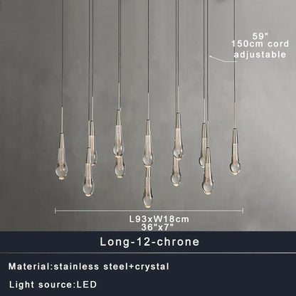DecorBites™ Crystal Water-drop Ceiling Chandelier, Elegant Dining Room Décor.