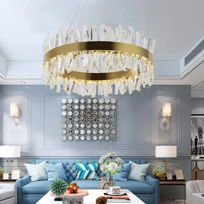 DecorBites™ Crystal LED Ring Chandelier for Luxury Decor & Lighting