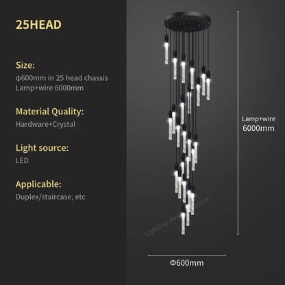 DecorBites™ Crystal Bubble Chandelier Pendant Light - Modern Staircase Hanging Fixture