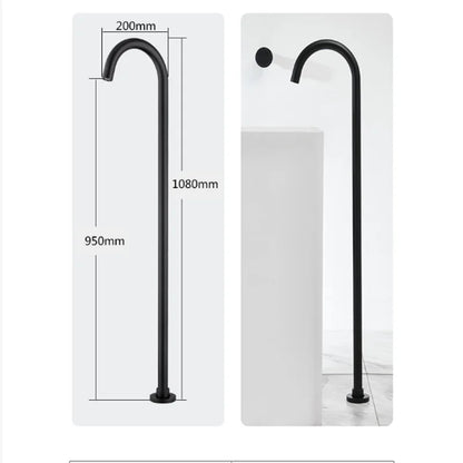DecorBites™ Brushed Gold Black Floor Mounted Bathtub Shower Faucet