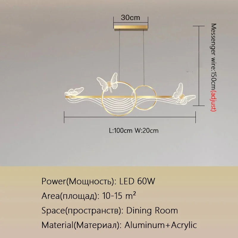 DecorBites™ Butterfly Chandelier Pendant Lamp for Dining Room, Study, Bar, and Office