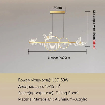 DecorBites™ Butterfly Chandelier Pendant Lamp for Dining Room, Study, Bar, and Office