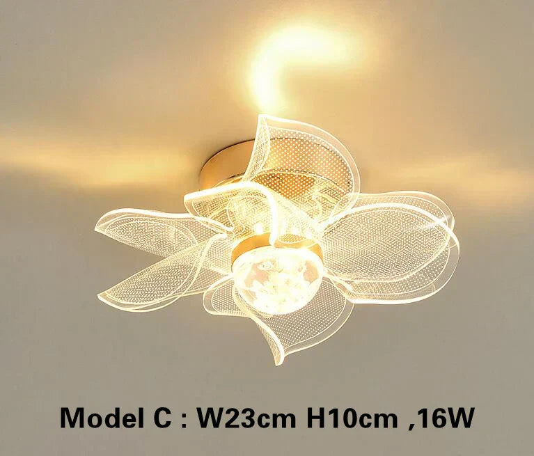 ™ Gold Acrylic LED Ceiling Light - Modern Nordic Style Lighting for Home Decor
