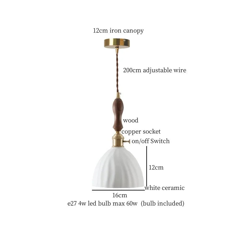 DecorBites™ Ceramic LED Hanging Pendant Light - Modern Nordic Design for Home Decor