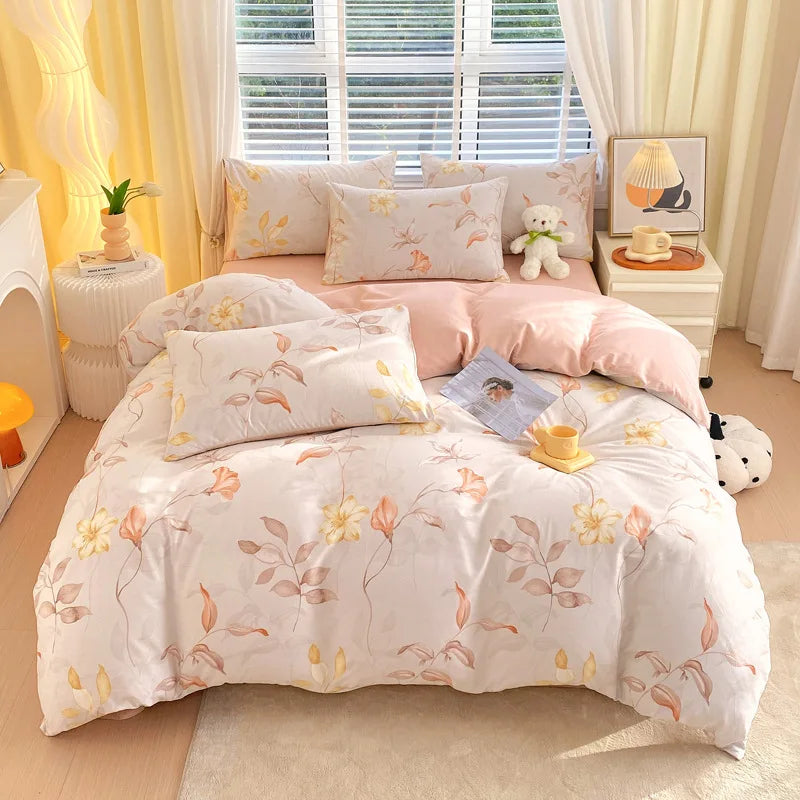 DecorBites™ Cotton Single Duvet Cover - Skin Friendly Quilt Cover for Single King Bed