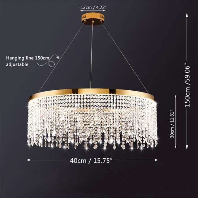 DecorBites™ Crystal Chandelier: Modern Nordic LED Pendant Lighting Fixture for Luxe Home Decor