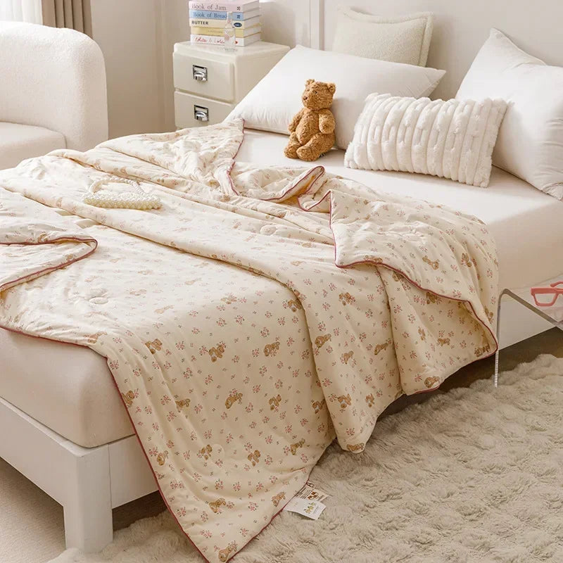 DecorBites™ Cooling Summer Blanket | Soft & Breathable Natural Plant Comforter