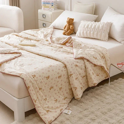 DecorBites™ Cooling Summer Blanket | Soft & Breathable Natural Plant Comforter