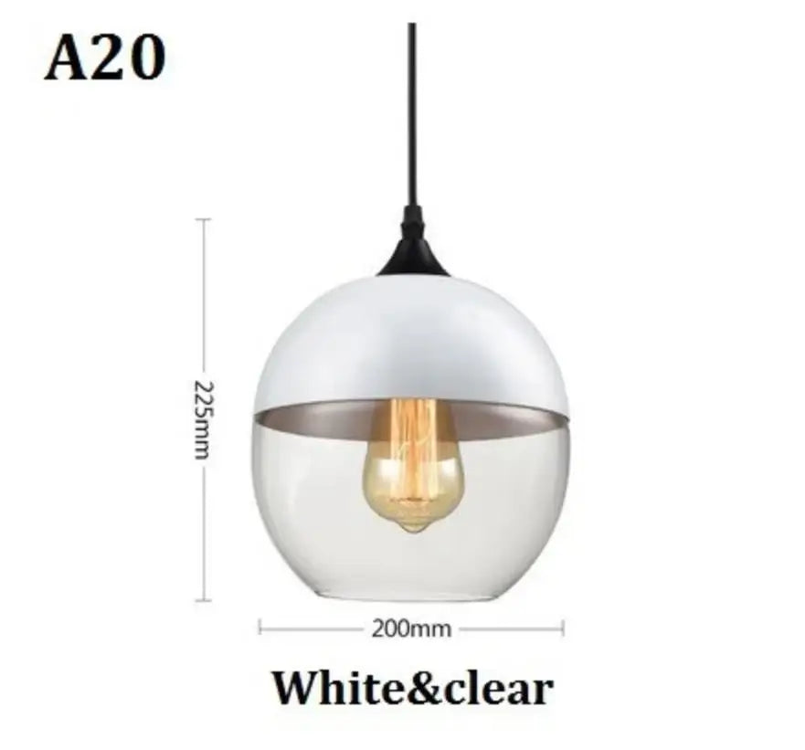 DecorBites™ Black Glass Pendant Light Fixture for Modern Indoor Decor and Dining Room