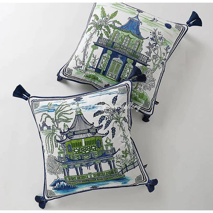 DecorBites™ Crane Art Luxury Throw Pillow Case for Bed & Sofa