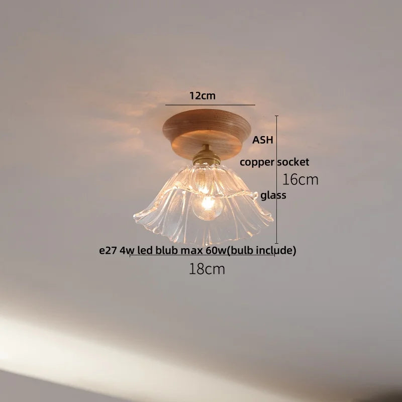 DecorBites™ Clear Glass LED Ceiling Light, Modern Nordic Bedroom Decor Ceiling Lamp