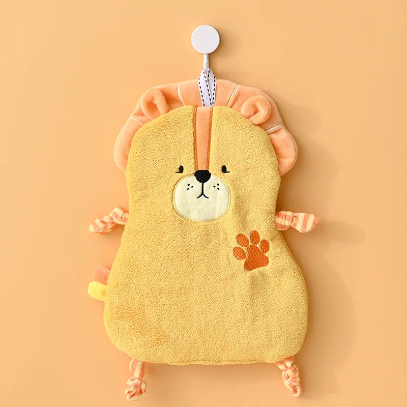 DecorBites™ Cartoon Animal Bathing Hand Towel for Kids - Soft, Absorbent Coral Velvet