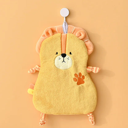 DecorBites™ Cartoon Animal Bathing Hand Towel for Kids - Soft, Absorbent Coral Velvet