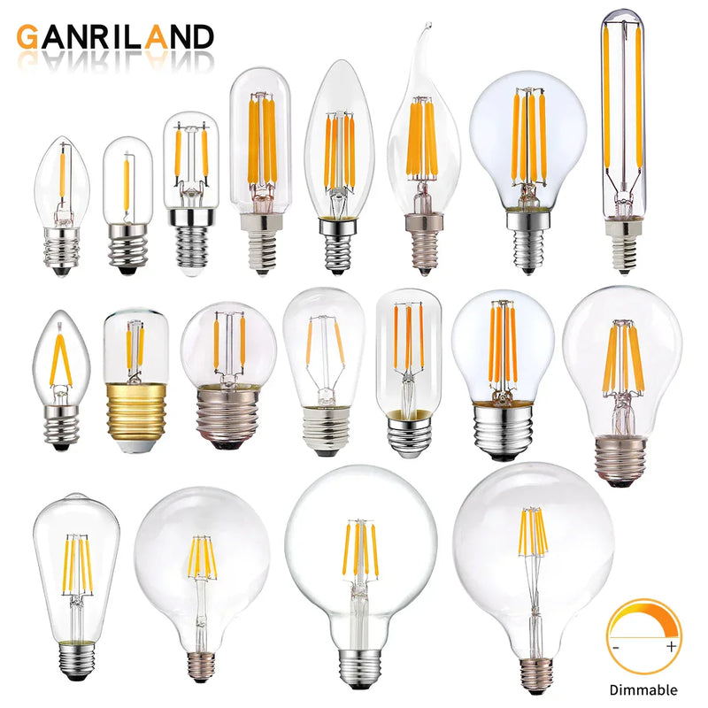 ™ LED Filament Bulb Clear Glass T16 A19 ST64 Dimmable Vintage Light