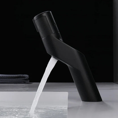 DecorBites™ Gold Basin Faucet: Single Handle Push-Button Mixer Tap for Bathroom, Brass Material