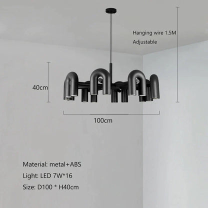 DecorBites™ LED Macaron Pendant Chandelier - Modern U Shape Hanging Lamp