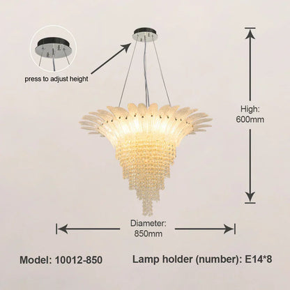 DecorBites™ Glazed Gold LED Chandelier for Living Room Clubhouse Villa