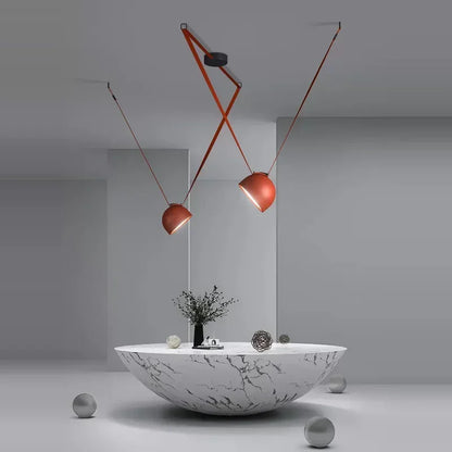 DecorBites™ Art Deco Cross Belt Black Orange Lustre Hanging Lamp for Living Room