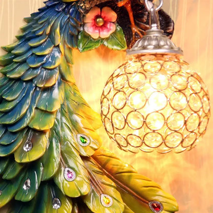 DecorBites™ Gold Peacock Crystal Wall Lamp: Elegant Nordic LED Light for Aisle & Walls