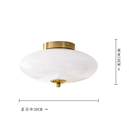 DecorBites™ Bauhaus Cream White Glass Ceiling Lamp LED Light