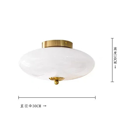 DecorBites™ Bauhaus Cream White Glass Ceiling Lamp LED Light