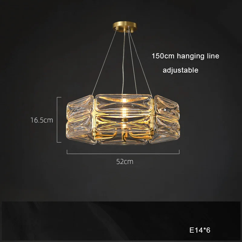 DecorBites™ LED Glass Pendant Light Dimmable Chandelier Kitchen Island Decor