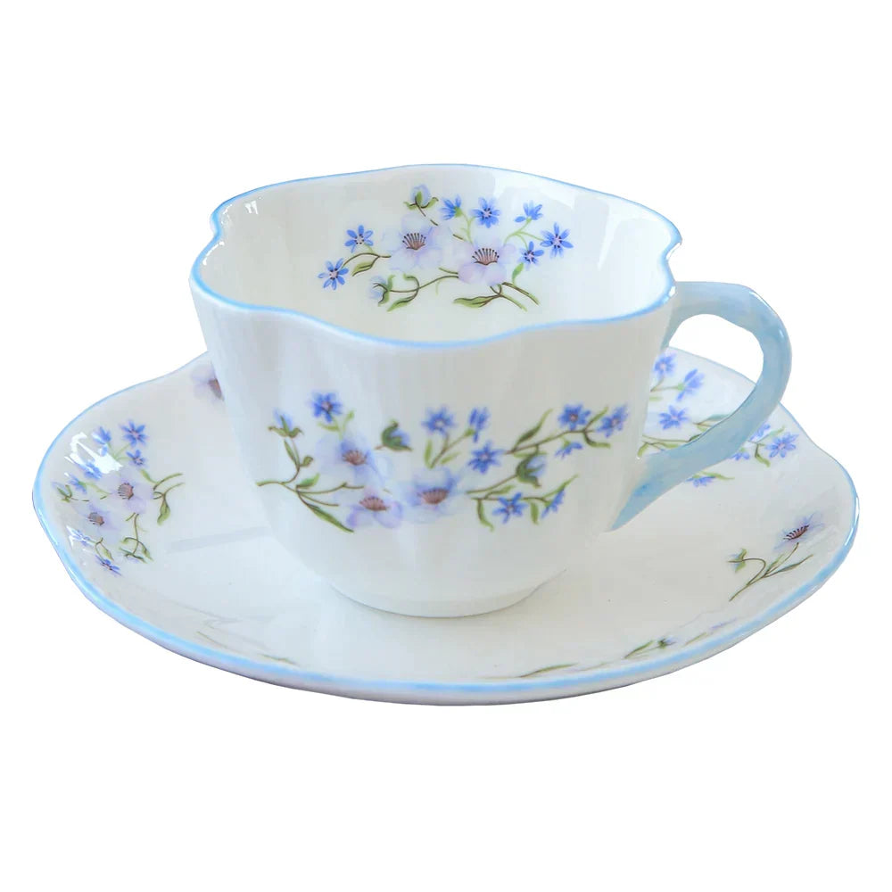 DecorBites™ Bone China Coffee Cup and Saucer Set for Home and Office