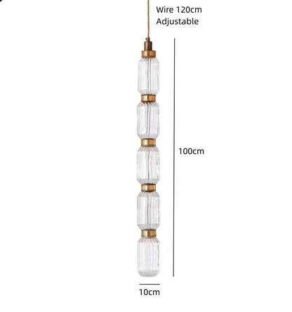 DecorBites™ LED Glass Chandelier: Clear Amber Glass, Adjustable Wire 200cm, Modern Lighting Fixtures