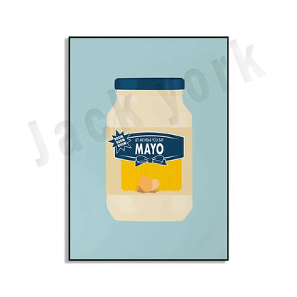 DecorBites™ Blue Cool Beans Pesto Pasta Food Art Poster Soy Pun