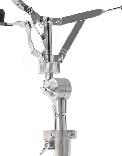 Heavy-Duty Snare Drum Stand by Griffin | Premium Double Braced Percussion Hardware Kit |Weight Mount for Snares, Tom Drums & Practice Pad | Adjustable Height & Tilting Gear Clamp Style Basket Holder