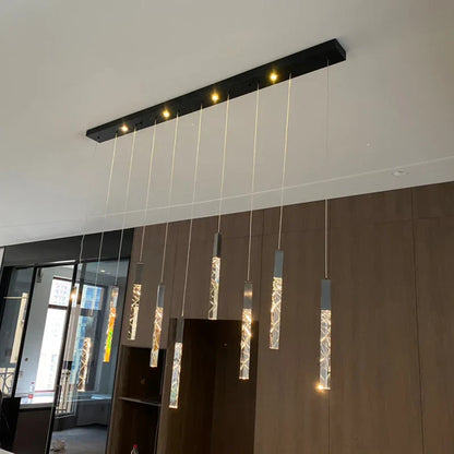 DecorBites™ Crystal LED Chandelier: Stylish Staircase & Living Room Lighting