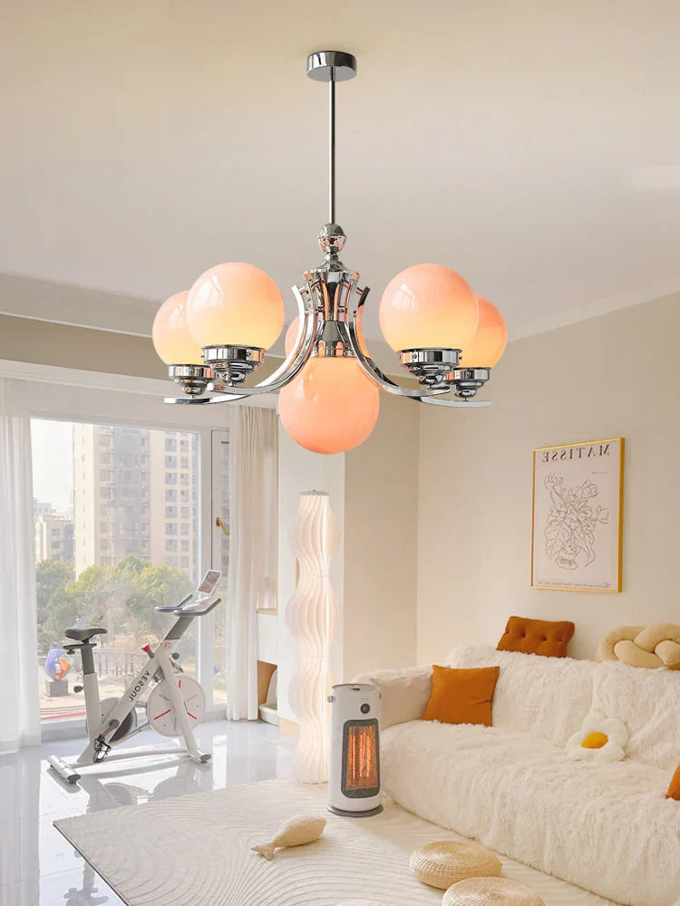 DecorBites™ Glass Ball Chandelier for Modern Room Decor