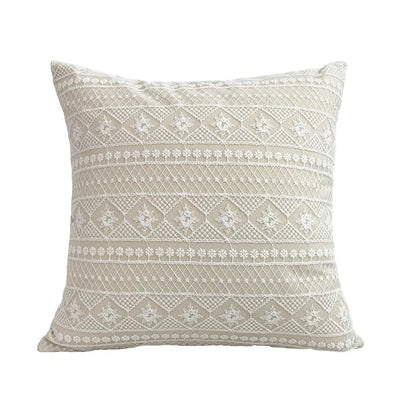 DecorBites™ Boho White Lace Floral Sofa Cushion Cover Wedding Decor Throw Pillows