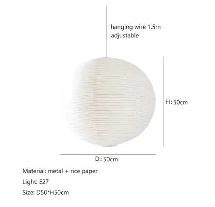 DecorBites™ Akari Rice Paper Pendant Lights - Handwoven LED Hanging Lamp for Home Décor