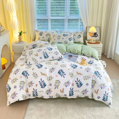DecorBites™ Cotton Single Duvet Cover - Skin Friendly Quilt Cover for Single King Bed