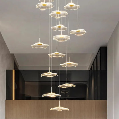DecorBites™ Crystal Chandelier Stair Pendant Lamp Living Room Pendant Lights Interior Lighting