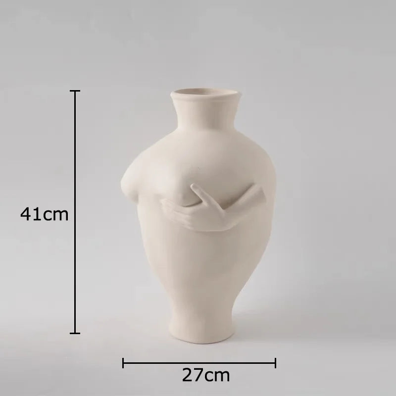 DecorBites™ Abstract Art Ceramic Vase for Desk Decoration and Room Aesthetic