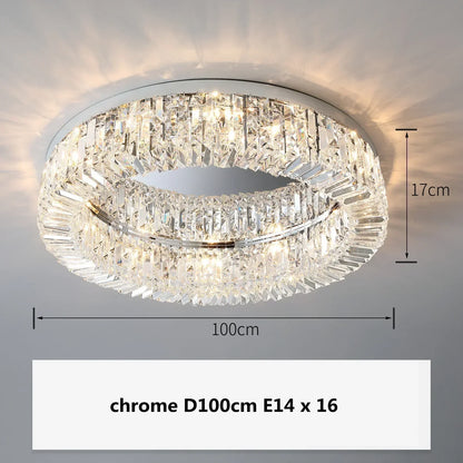 DecorBites™ Crystal Gold Ceiling Light for Dining Room, LED Chandeliers Living Room Decoration