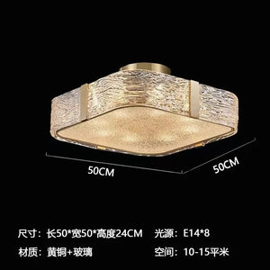 ™ Gold Glass Ceiling Chandelier LED Suspension Luminaire for Home Decor