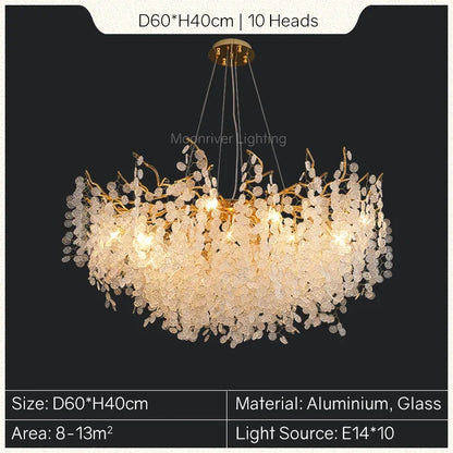 DecorBites™ Gold Tree Branch Chandelier: Elegant European Style Pendant Light for Home Decor