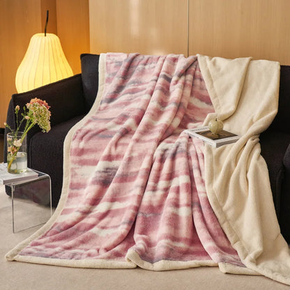 DecorBites™ Luxe Leopard Rabbit Fur Blanket: Cozy Office & Sofa Throw, Skin-Friendly & Multi-Functional