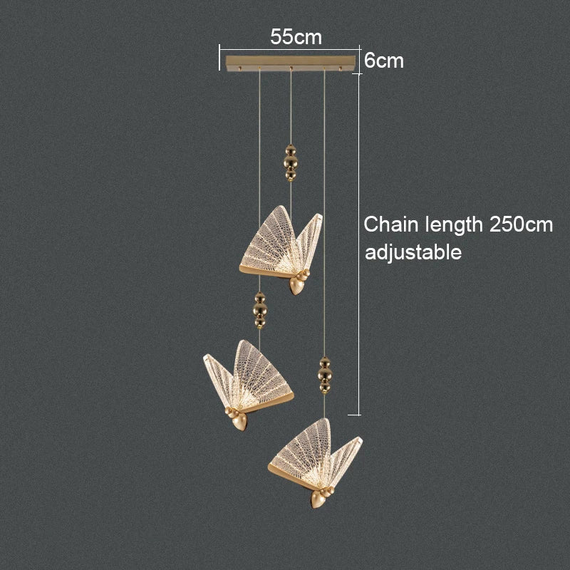 DecorBites™ Acrylic Butterfly Chandelier Ceiling Lamp Indoor Lighting