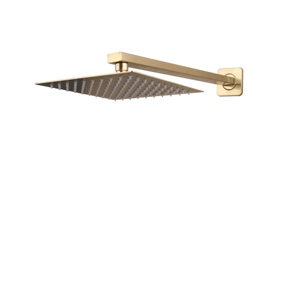 DecorBites™ Brushed Gold Rainfall Shower Faucet Set with Dual Handles and Wall Mount