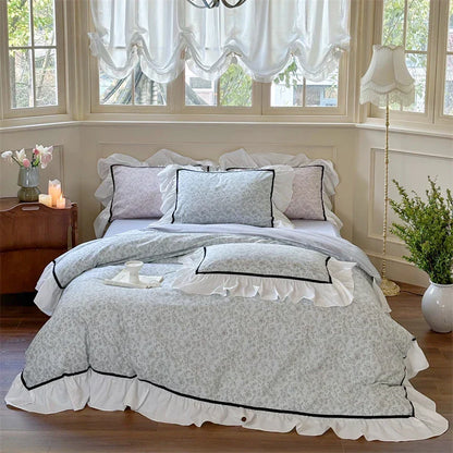 DecorBites™ Cotton Bedding Sets: Sheet, Pillowcase, Duvet Cover, Queen King RU