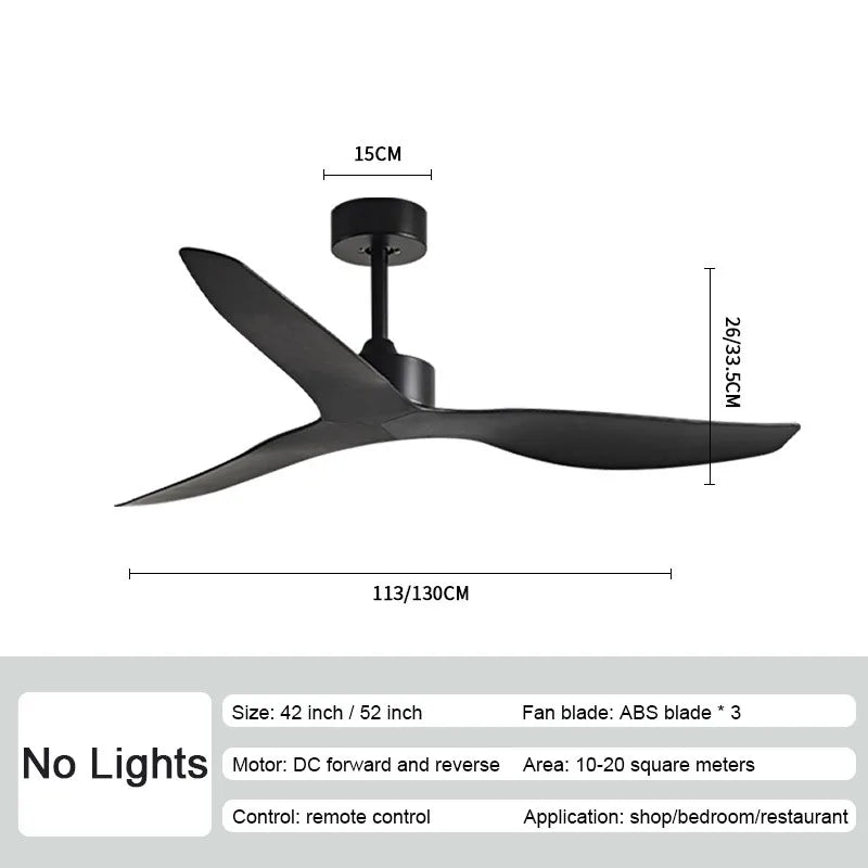 DecorBites™ Industrial Wind Ceiling Fan ABS Blades Remote Control Silent Operation.