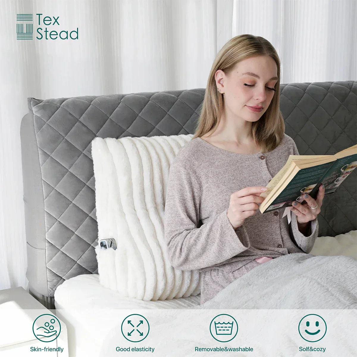 DecorBites™ Headboard Wedge Pillow - Triangular Bed Rest Support & Reading Bolster