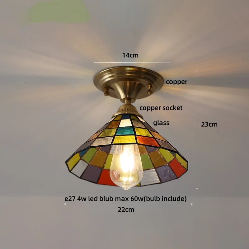 DecorBites™ Amber Glass LED Ceiling Lamp Nordic Modern Simple Indoor Lighting