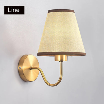 DecorBites™ Gold Fabric Wall Lamp for Modern Nordic Style Living Spaces